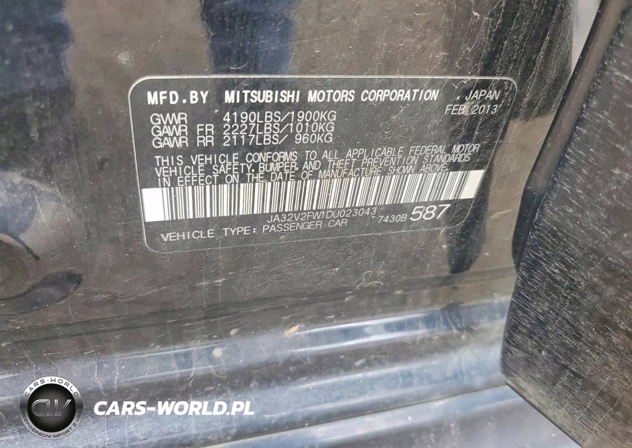 2013 Mitsubishi Lancer Se VIN:JA32V2FW1DU023043 - 12