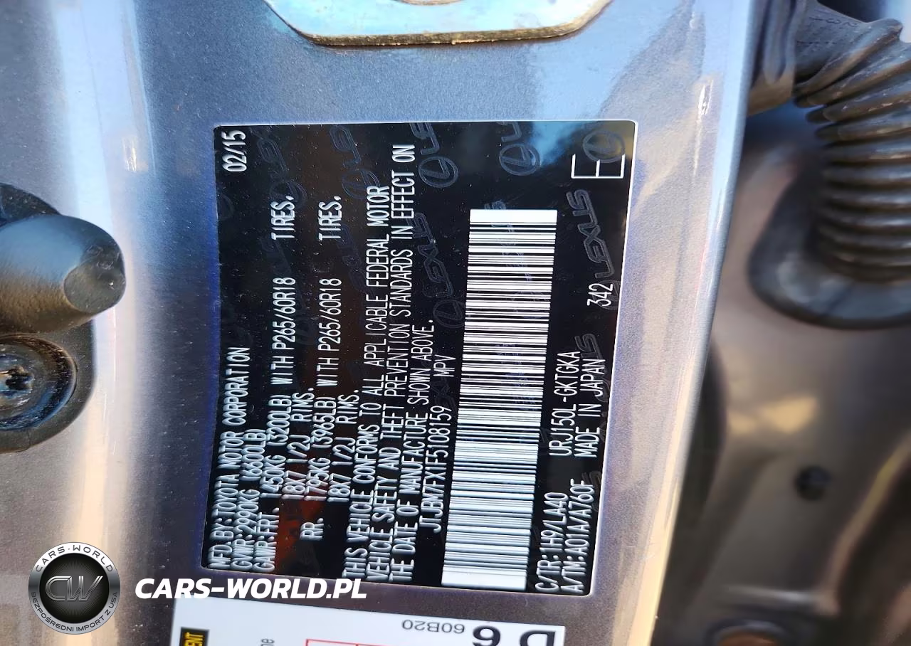 2015 Lexus Gx 460 VIN:JTJBM7FX1F5108159 - 12