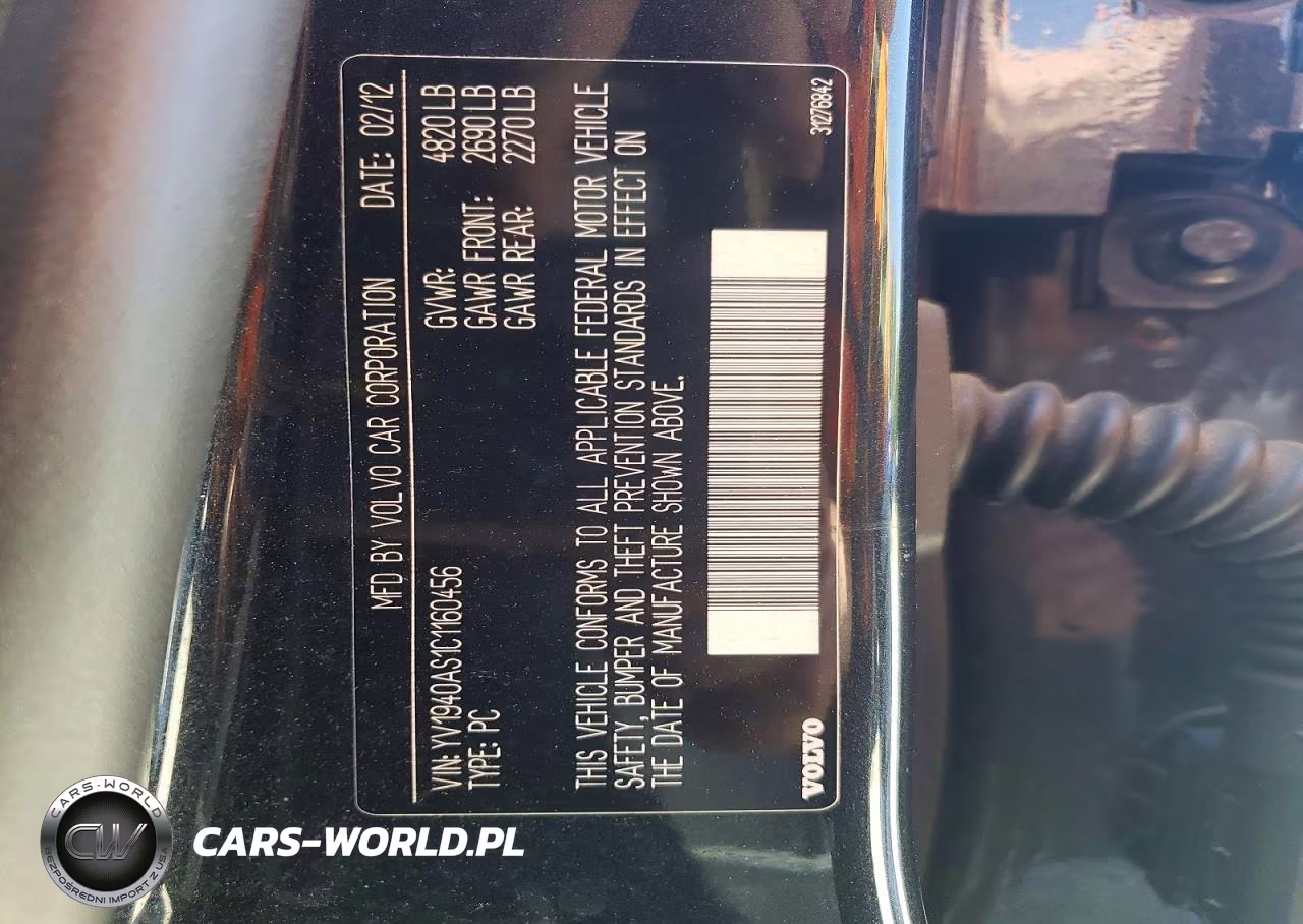 2012 Volvo S80 3.2 VIN:YV1940AS1C1160456 - 12
