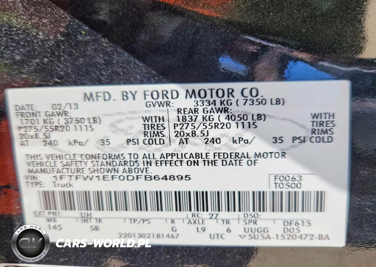 2013 Ford F150 Supercrew VIN:1FTFW1EF0DFB64895 - 13