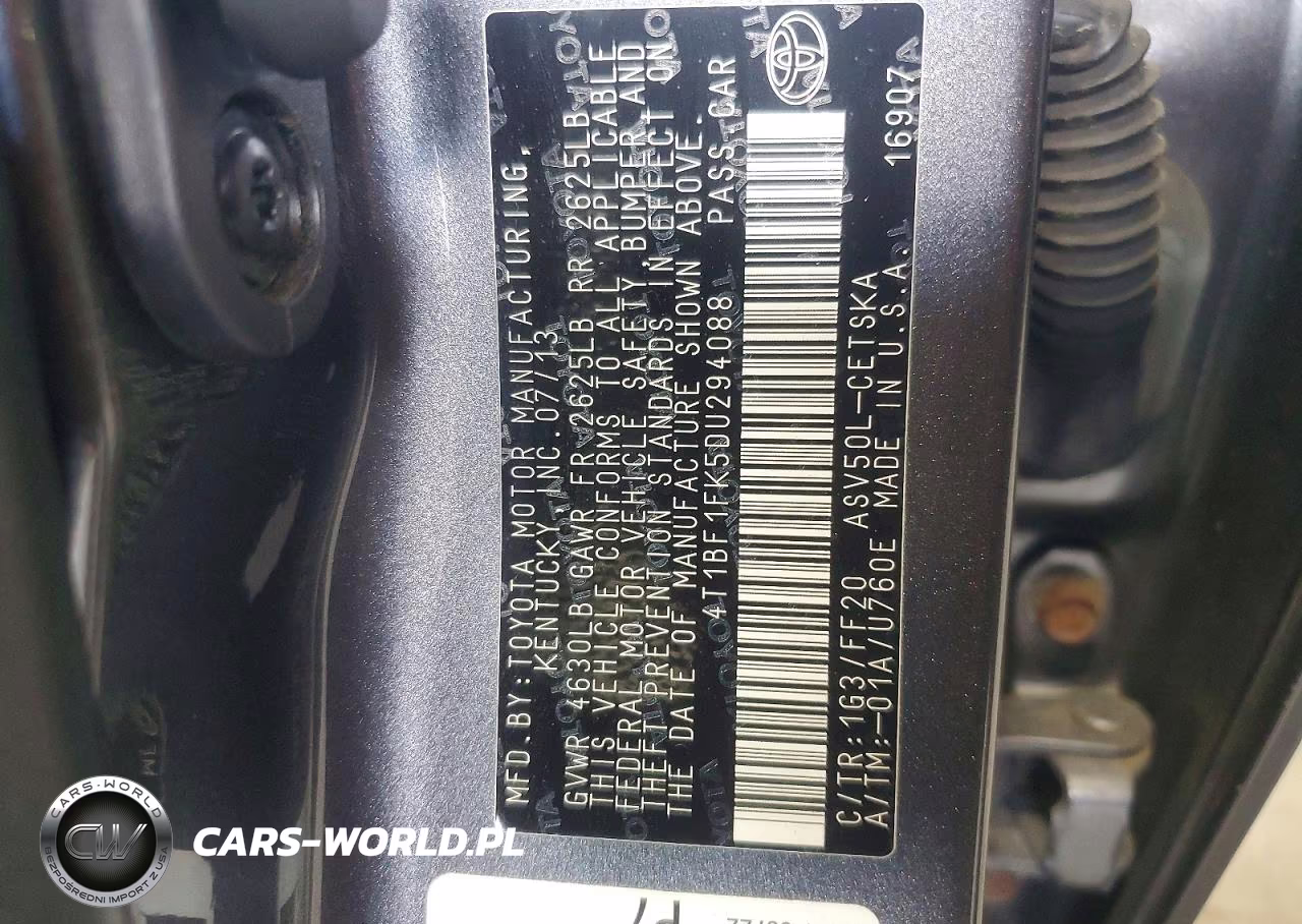2013 Toyota Camry Se VIN:4T1BF1FK5DU294088 - 13