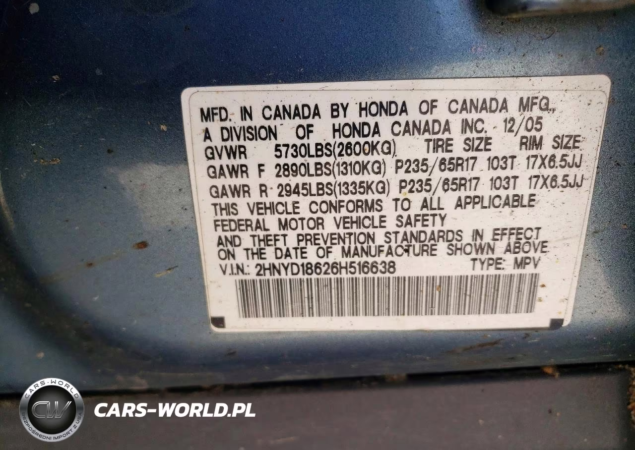 2006 Acura Mdx Touring VIN:2HNYD18626H516638 - 13