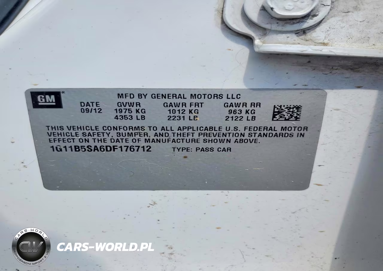 2013 Chevrolet Malibu Ls VIN:1G11B5SA6DF176712 - 12