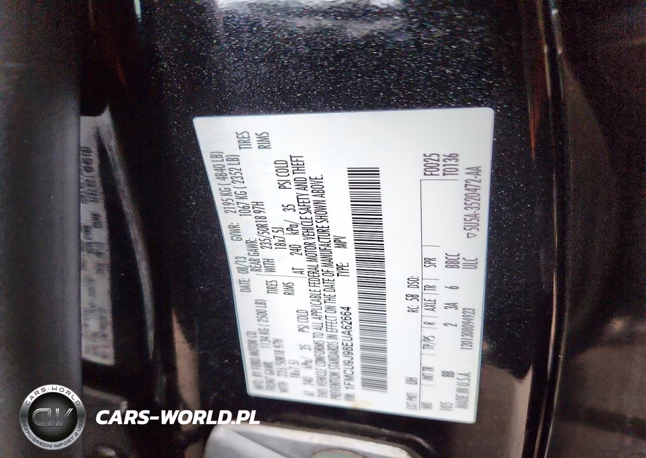 2014 Ford Escape Titanium VIN:1FMCU9J98EUA62664 - 13
