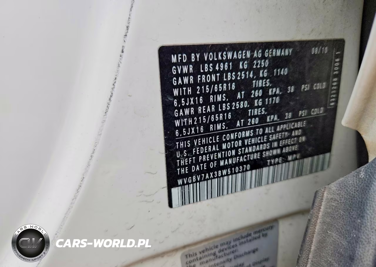 2011 Volkswagen Tiguan S VIN:WVGBV7AX3BW510370 - 12