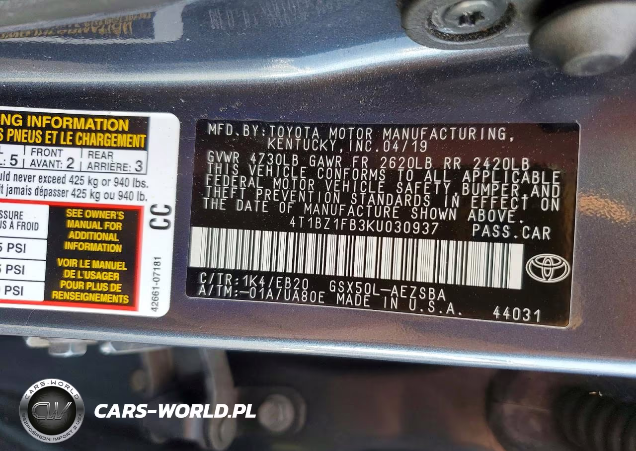 2019 Toyota Avalon Touring VIN:4T1BZ1FB3KU030937 - 13