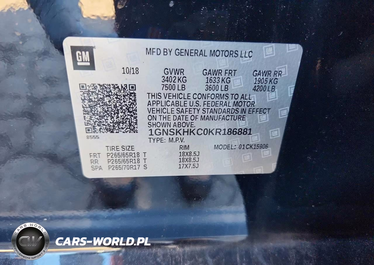 2019 Chevrolet Suburban K1500 Lt VIN:1GNSKHKC0KR186881 - 13