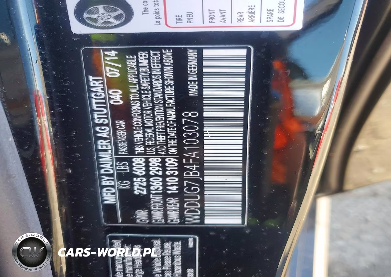 2015 Mercedes-Benz S 63 Amg VIN:WDDUG7JB4FA103078 - 12
