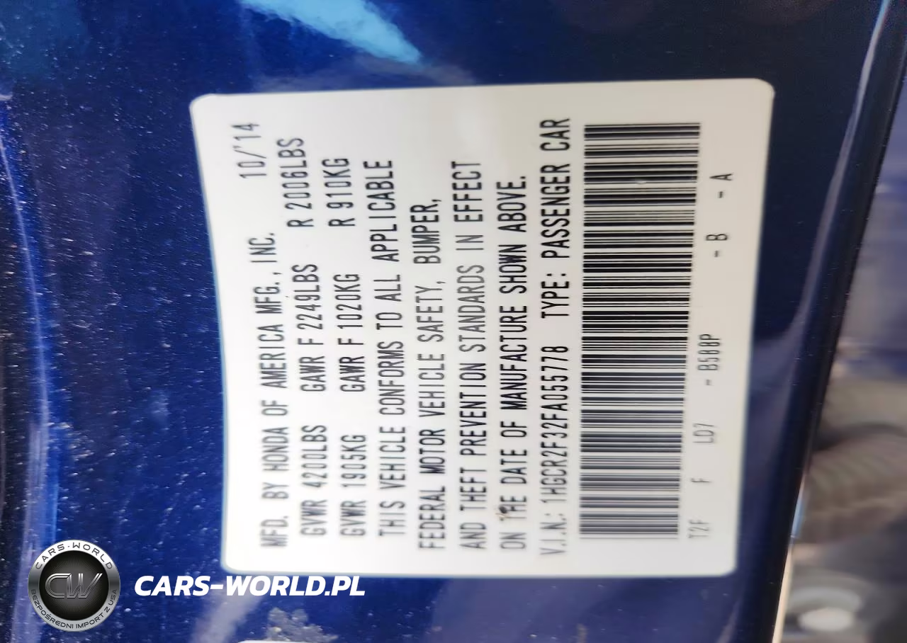 2015 Honda Accord Lx VIN:1HGCR2F32FA055778 - 13