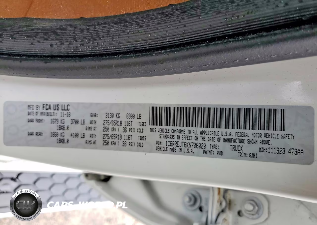 2019 Ram 1500 Laramie VIN:1C6RREJT6KN706020 - 13