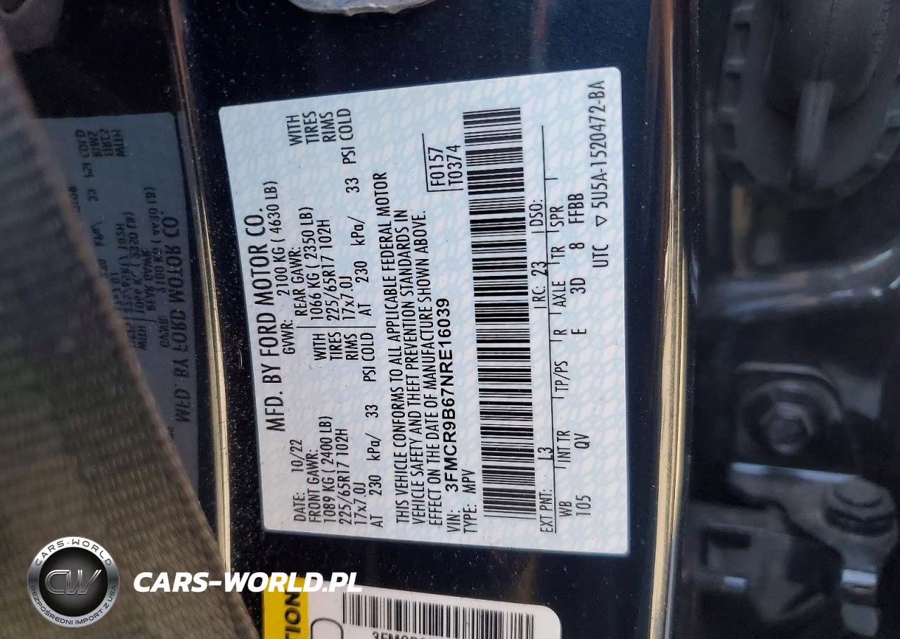 2022 Ford Bronco Sport Big Bend VIN:3FMCR9B67NRE16039 - 12