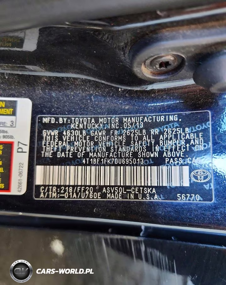 2013 Toyota Camry Se VIN:4T1BF1FK7DU695013 - 12