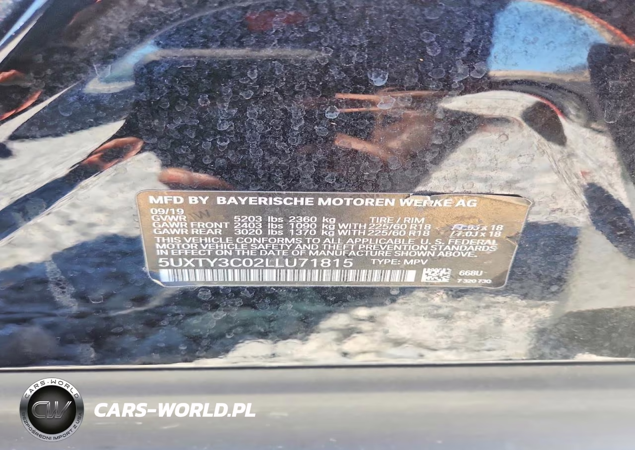2020 BMW X3 Sdrive30I VIN:5UXTY3C02LLU71815 - 12