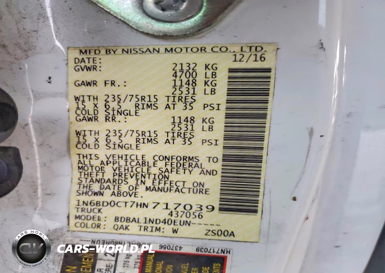 2017 Nissan Frontier S VIN:1N6BD0CT7HN717039 - 12