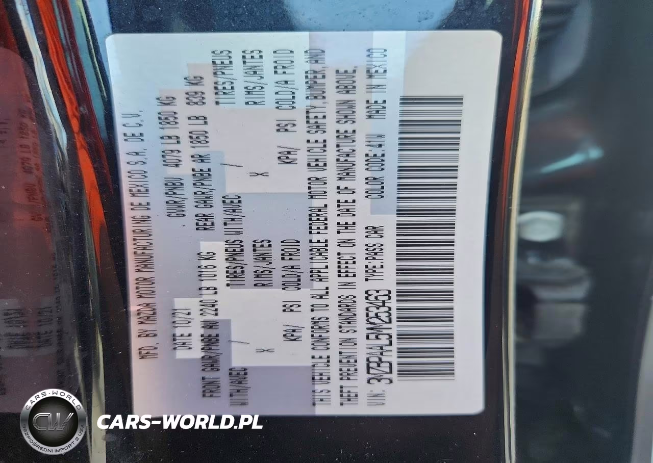 2021 Mazda 3 VIN:3MZBPAAL5MM253463 - 12