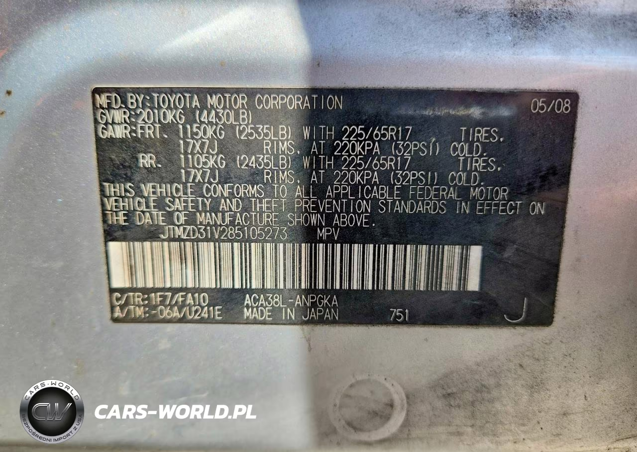 2008 Toyota Rav4 VIN:JTMZD31V285105273 - 12