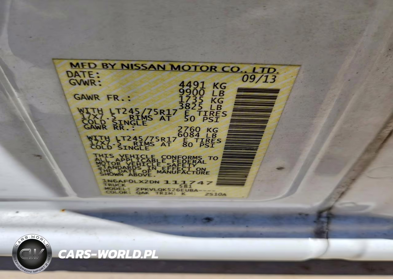 2013 Nissan Nv 2500 Hd S VIN:1N6AF0LX2DN111747 - 12