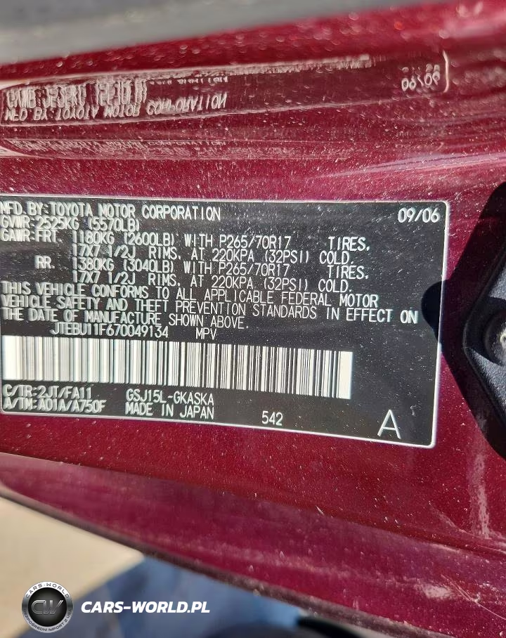 2007 Toyota Fj Cruiser Base VIN:JTEBU11F670049134 - 12