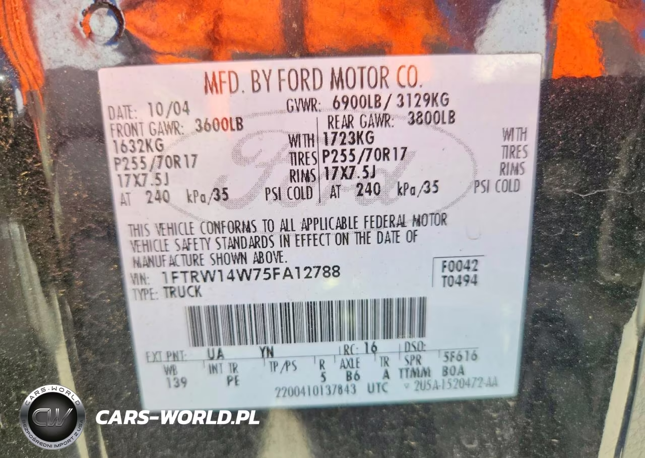 2005 Ford F150 Supercrew VIN:1FTRW14W75FA12788 - 13