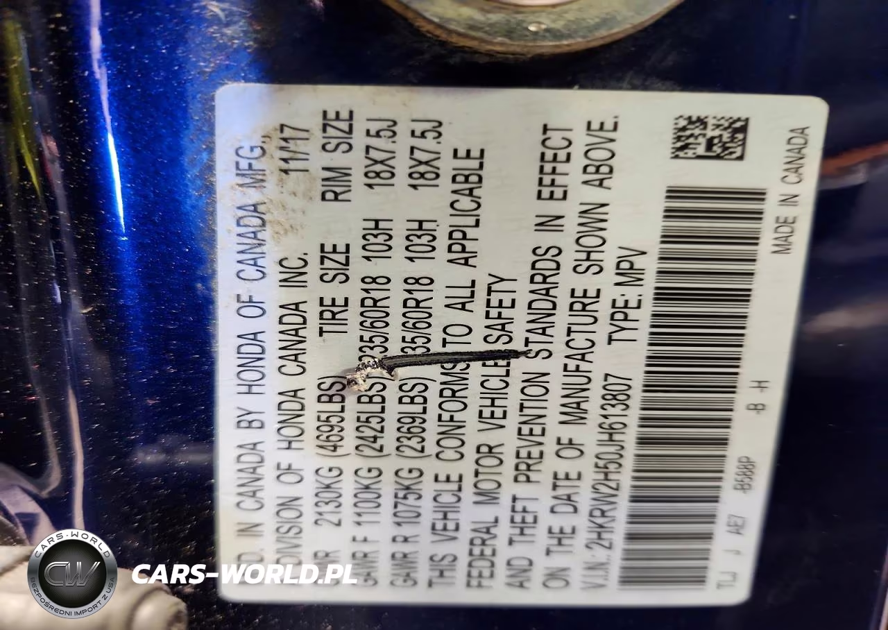 2018 Honda Cr-V Ex VIN:2HKRW2H50JH613807 - 14