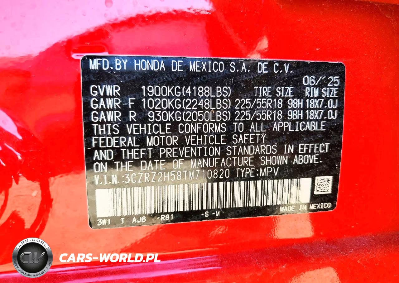 2026 Honda Hr-V Sport VIN:3CZRZ2H58TM710820 - 13