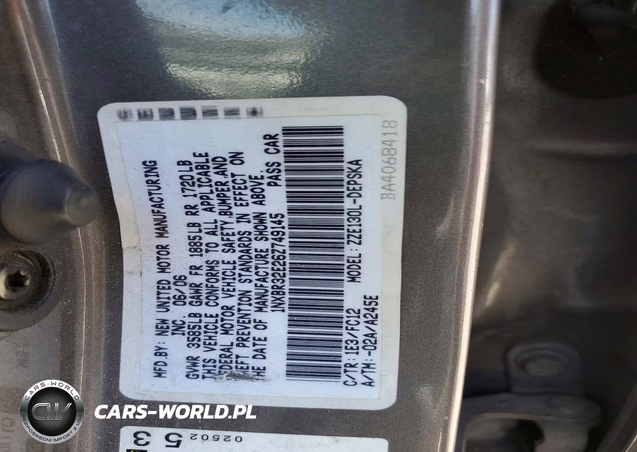 2006 Toyota Corolla S VIN:1NXBR32E26Z749145 - 13