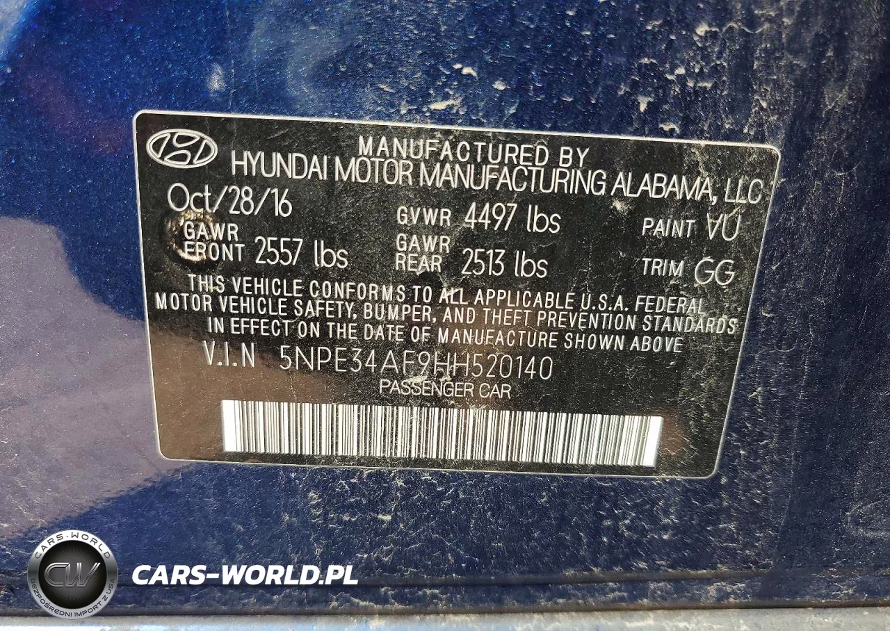 2017 Hyundai Sonata Sport VIN:5NPE34AF9HH520140 - 12