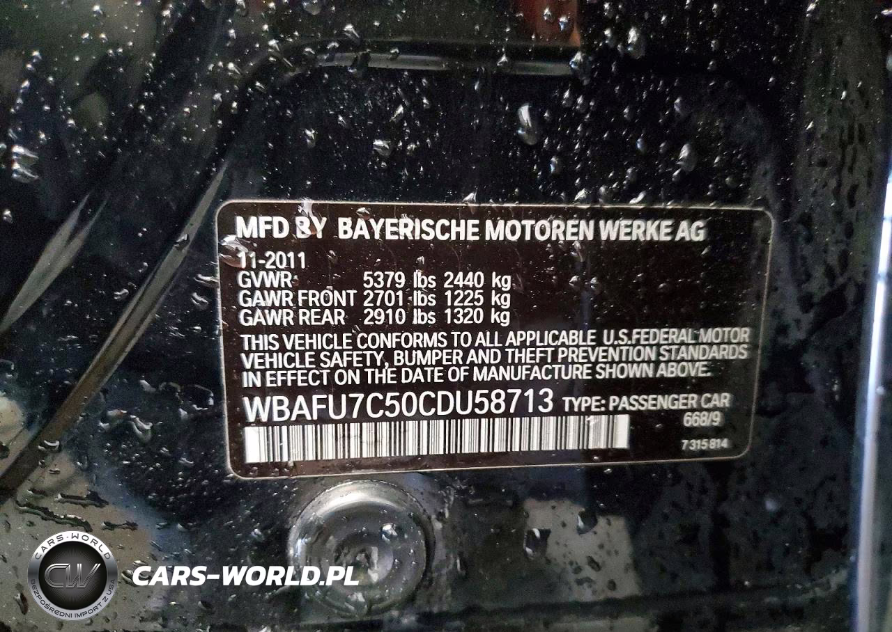 2012 BMW 535 Xi VIN:WBAFU7C50CDU58713 - 13