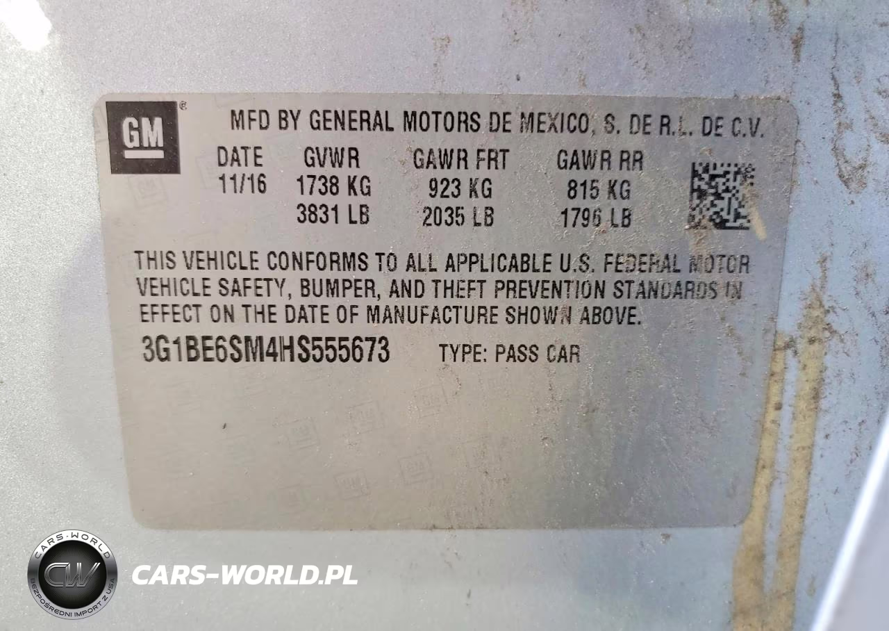 2017 Chevrolet Cruze Lt VIN:3G1BE6SM4HS555673 - 12