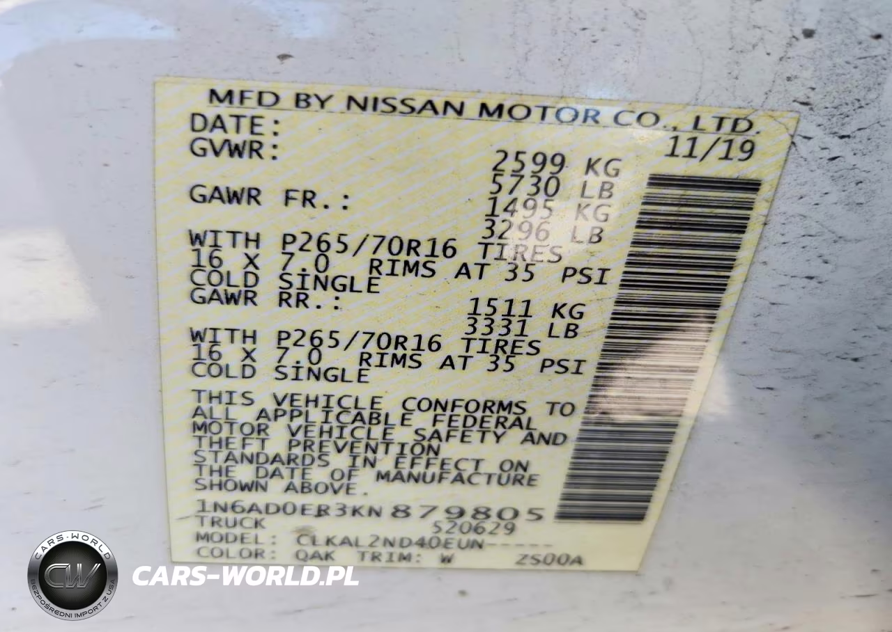 2019 Nissan Frontier Sv VIN:1N6AD0ER3KN879805 - 12