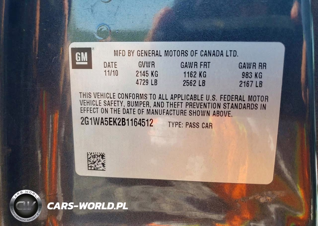 2011 Chevrolet Impala Ls VIN:2G1WA5EK2B1164512 - 12