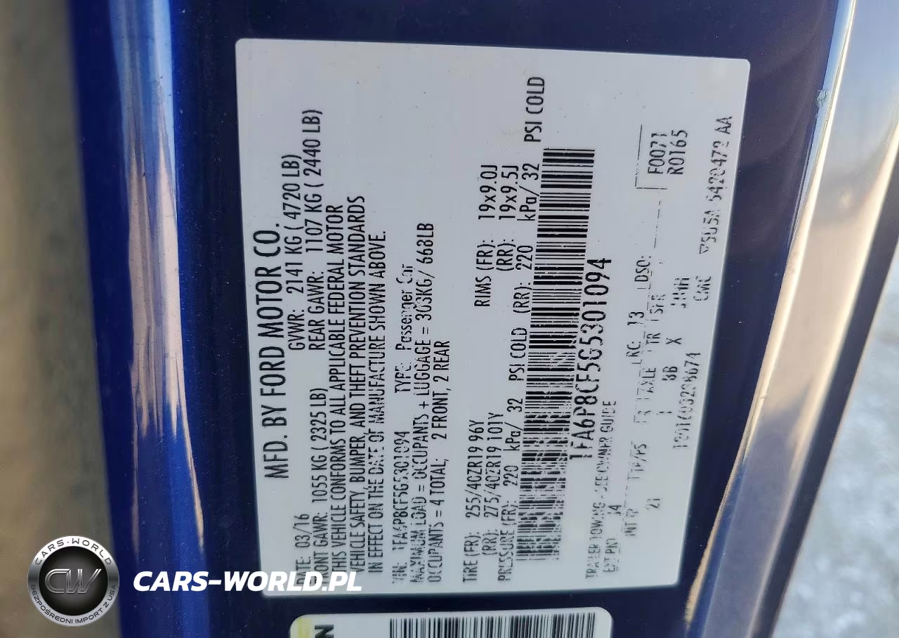 2016 Ford Mustang Gt VIN:1FA6P8CF5G5301094 - 12