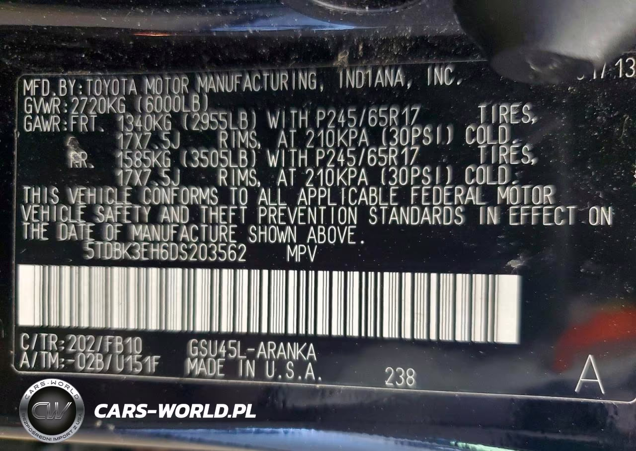2013 Toyota Highlander Base VIN:5TDBK3EH6DS203562 - 13