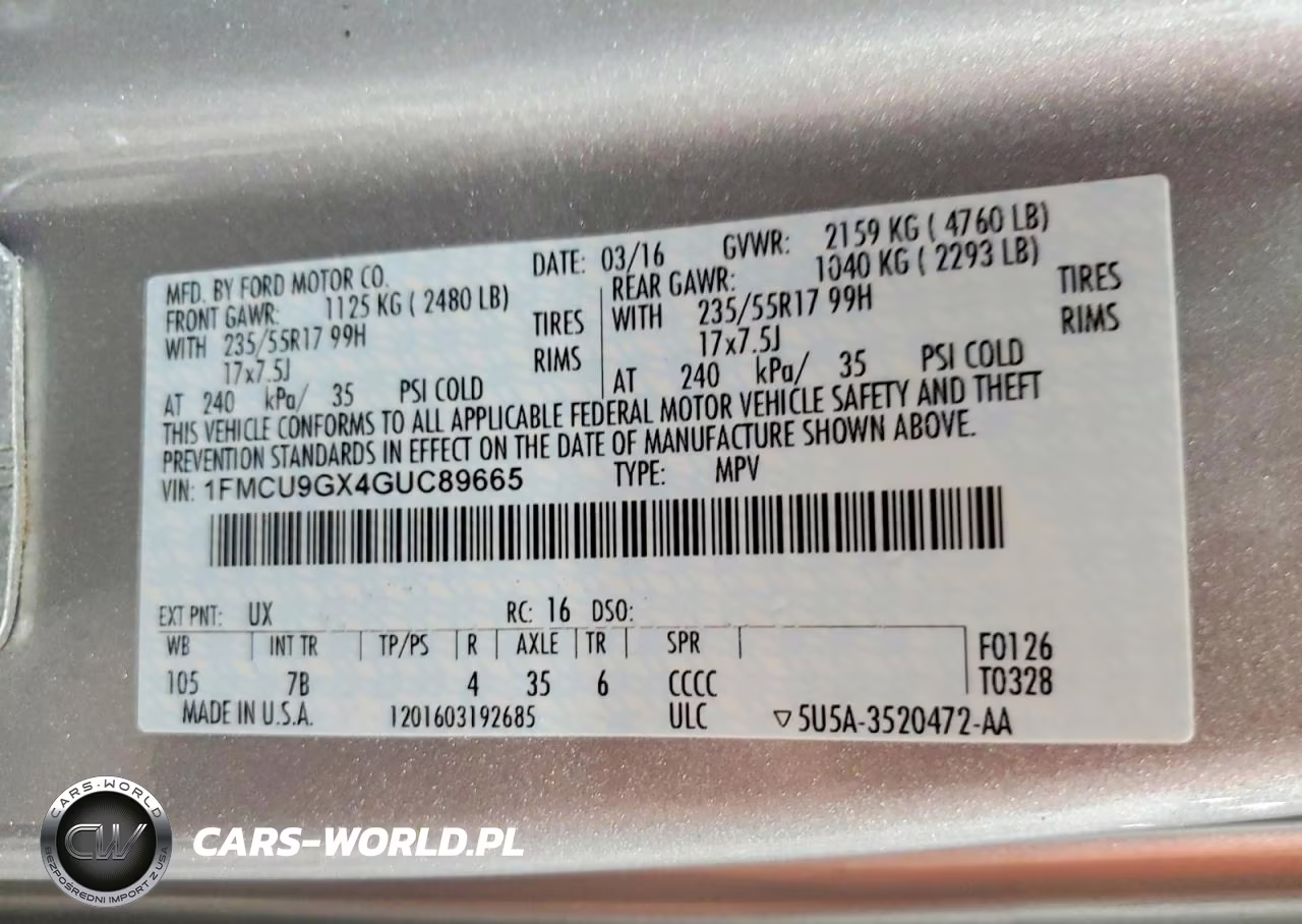 2016 Ford Escape Se VIN:1FMCU9GX4GUC89665 - 13