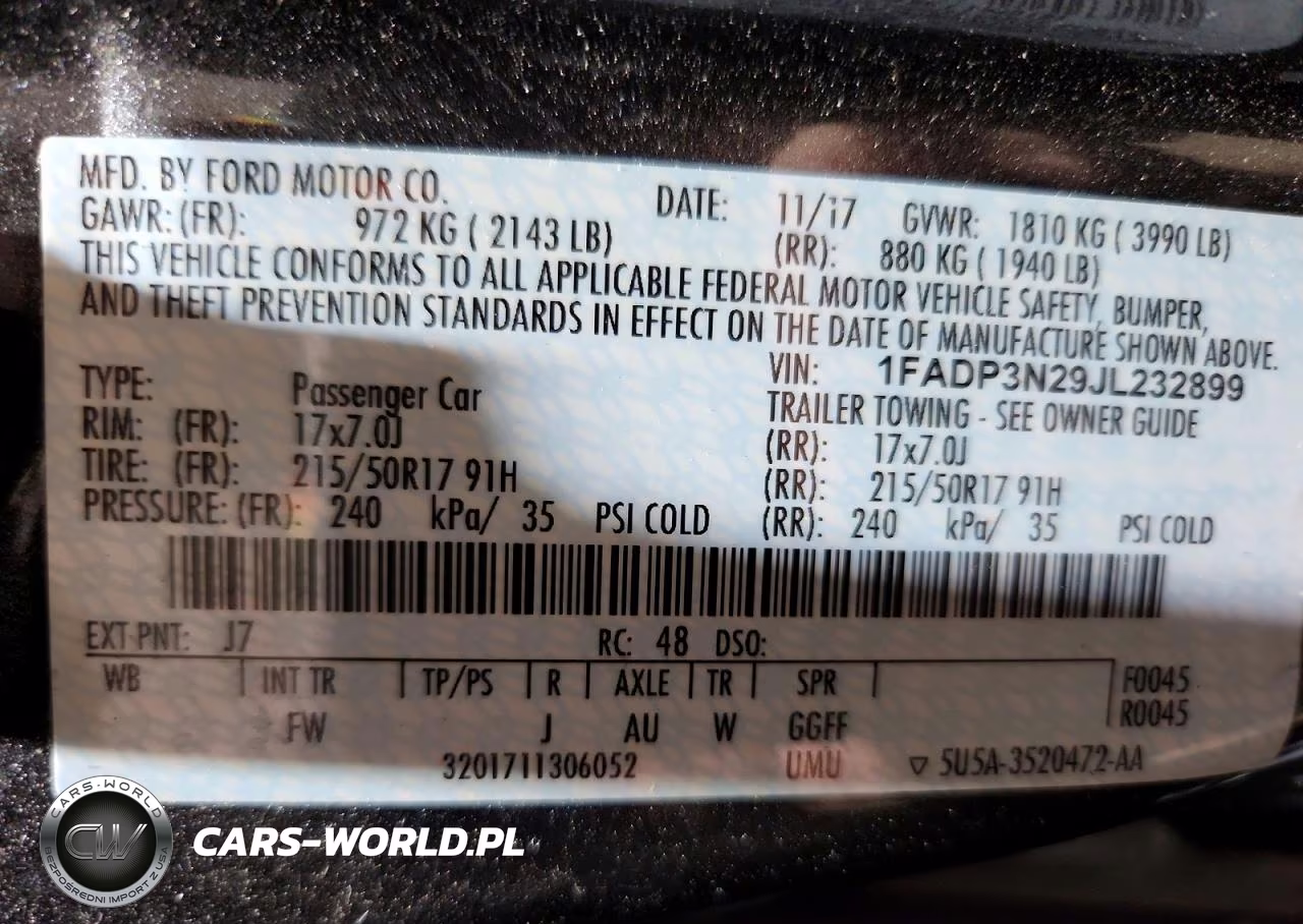 2018 Ford Focus Titanium VIN:1FADP3N29JL232899 - 12
