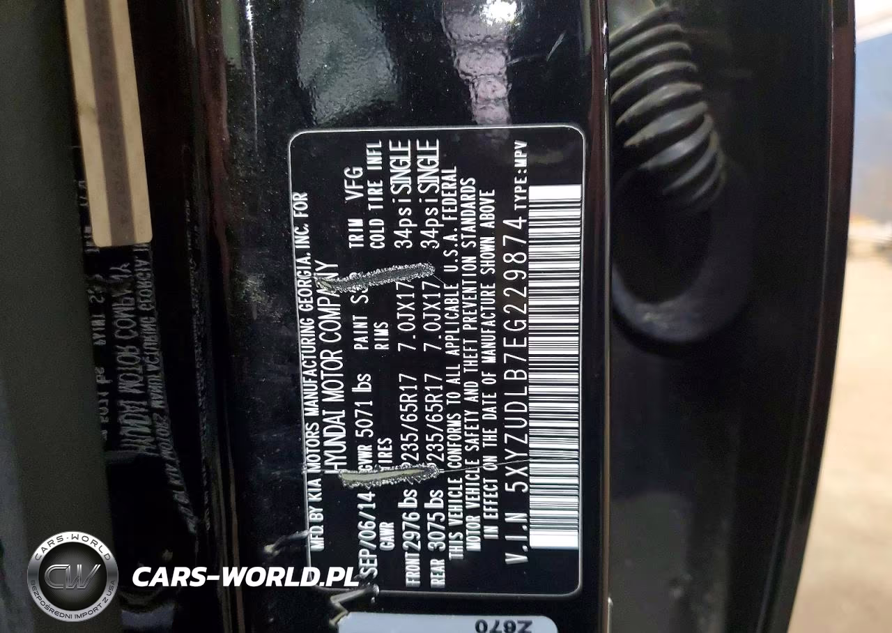2014 Hyundai Santa Fe Sport 2.4L VIN:5XYZUDLB7EG229874 - 13