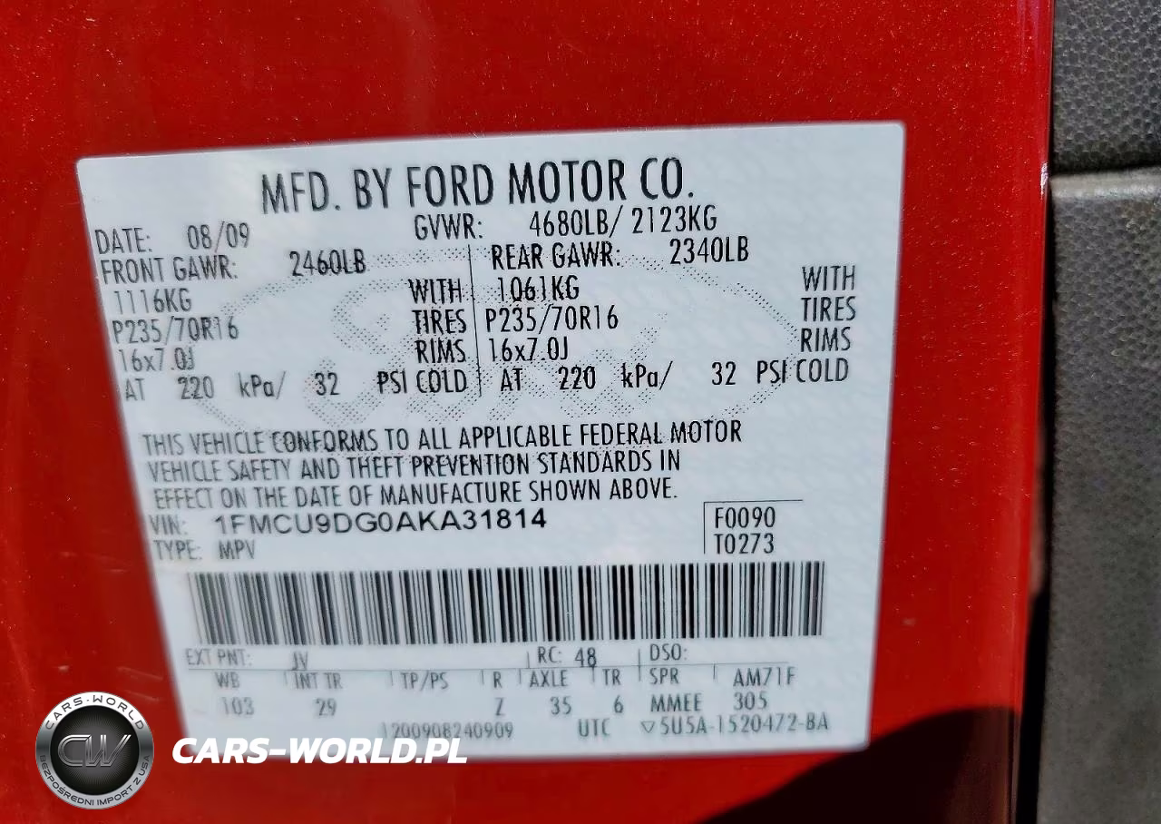 2010 Ford Escape Xlt VIN:1FMCU9DG0AKA31814 - 13