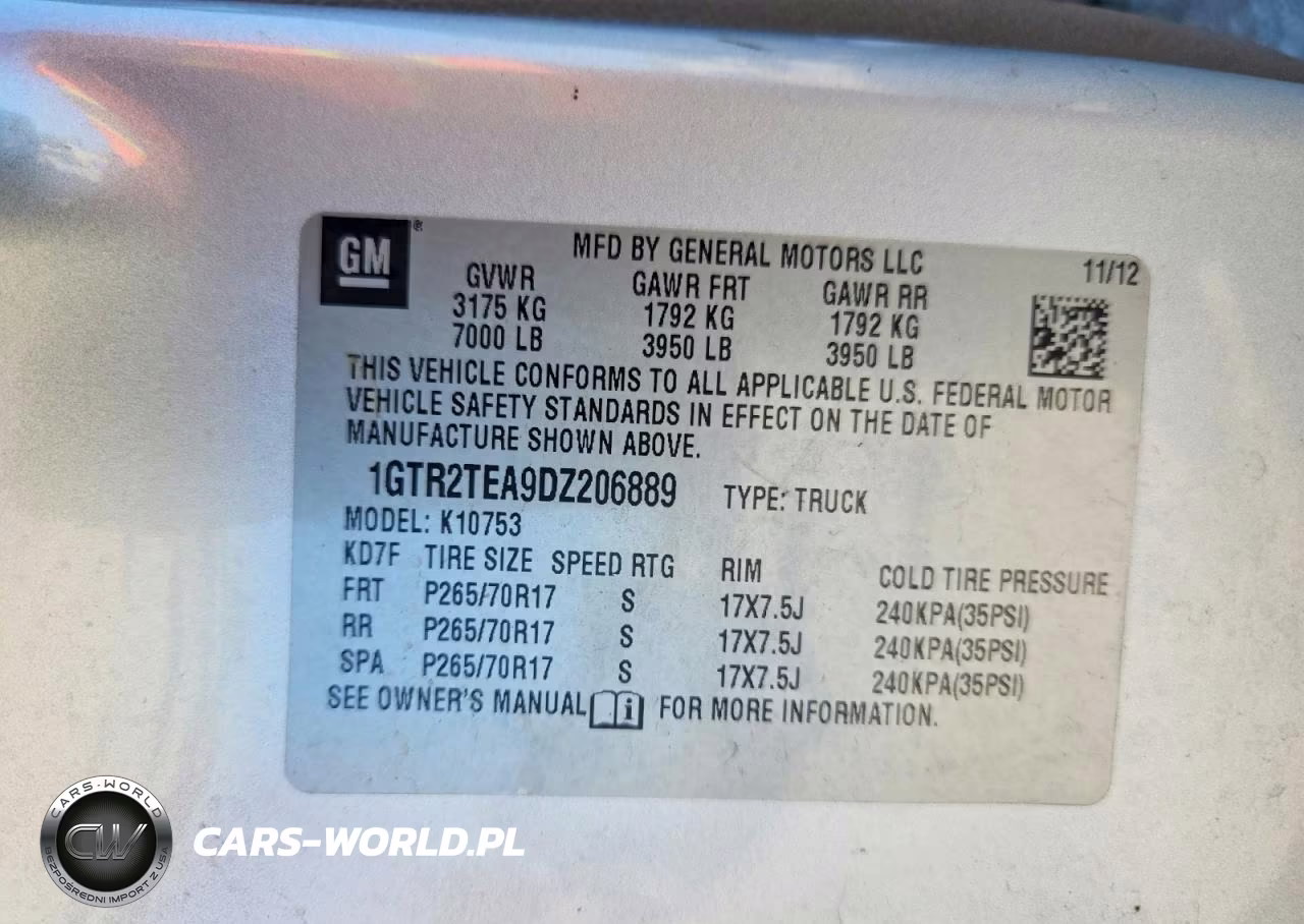 2013 GMC Sierra K1500 VIN:1GTR2TEA9DZ206889 - 12