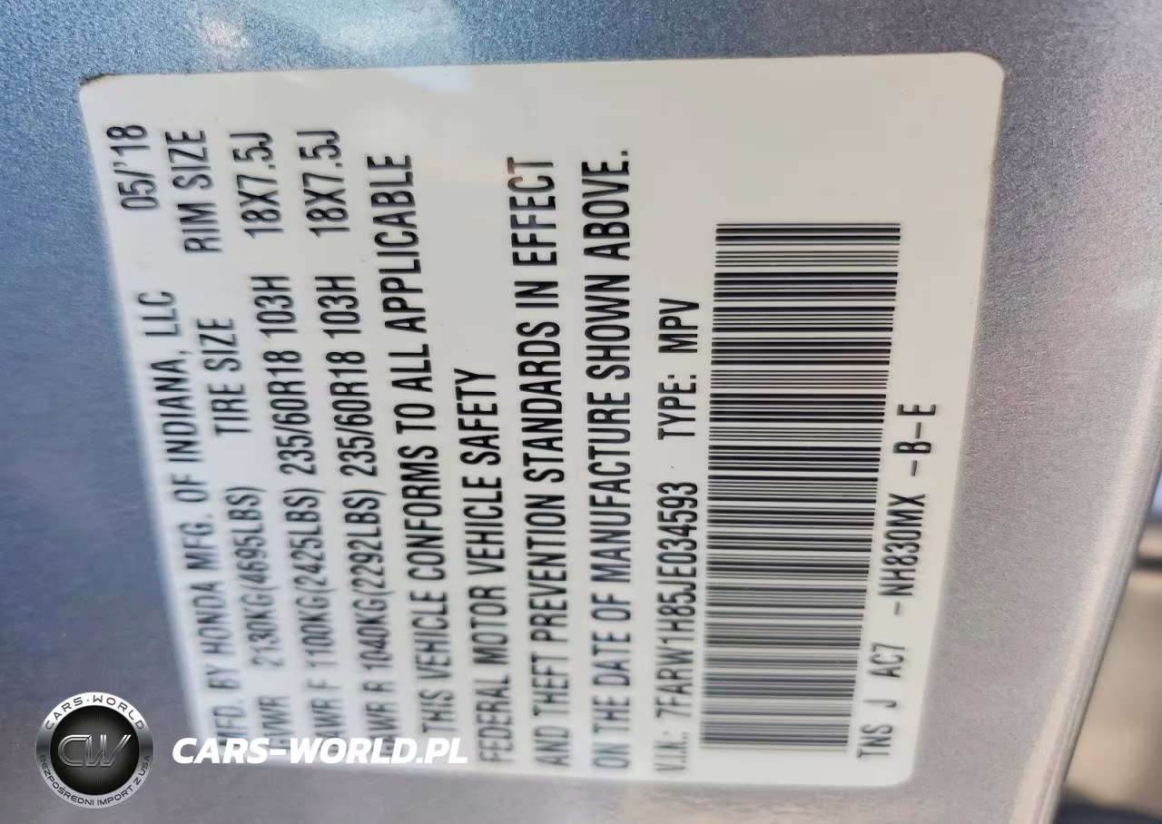 2018 Honda Cr-V Exl VIN:7FARW1H85JE034593 - 13