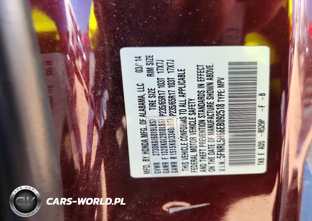 2014 Honda Odyssey Exl VIN:5FNRL5H66EB092518 - 14