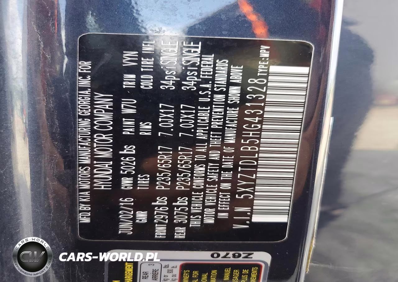 2017 Hyundai Santa Fe VIN:5XYZTDLB5HG431328 - 13