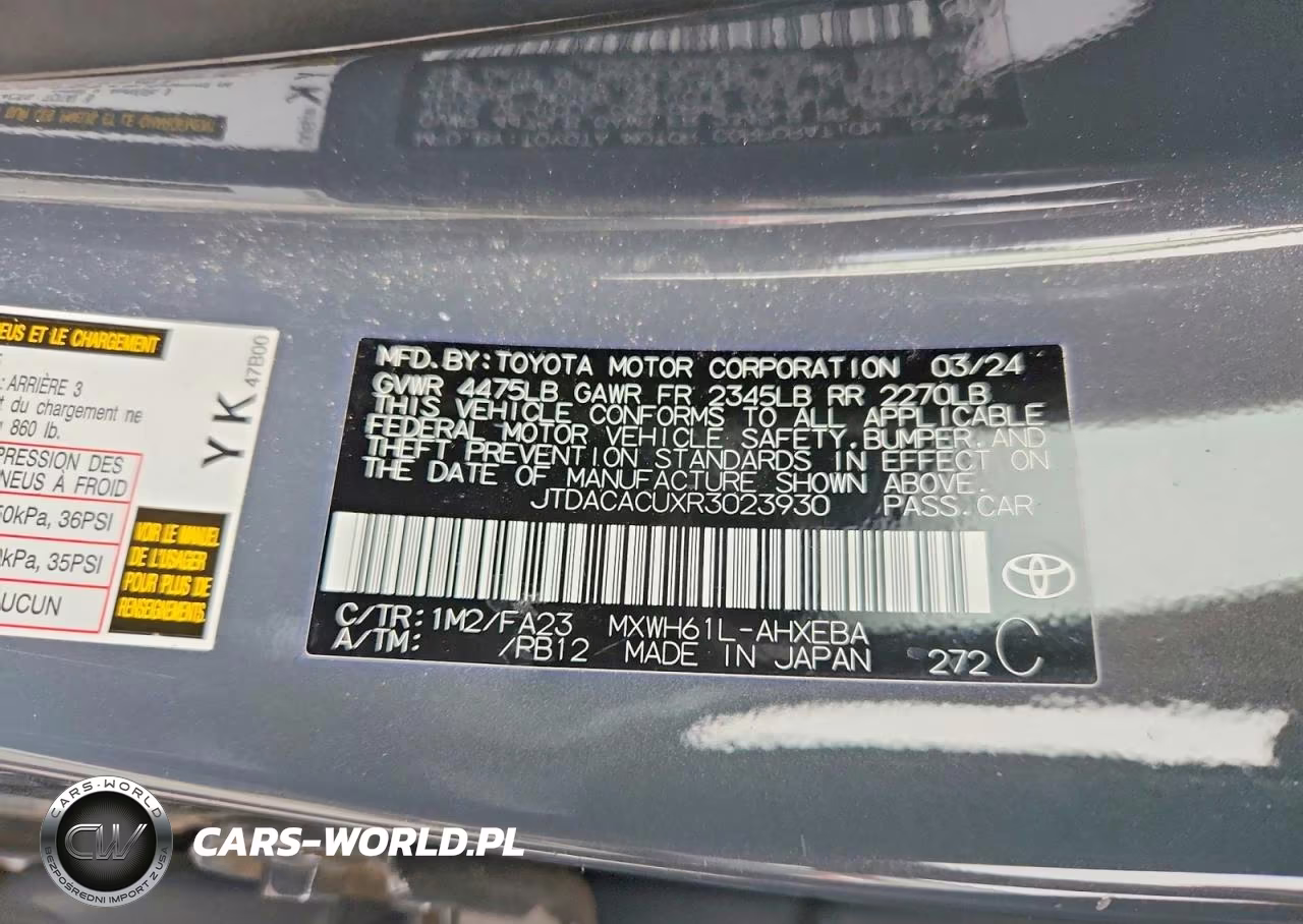 2024 Toyota Prius Prime Se VIN:JTDACACUXR3023930 - 12
