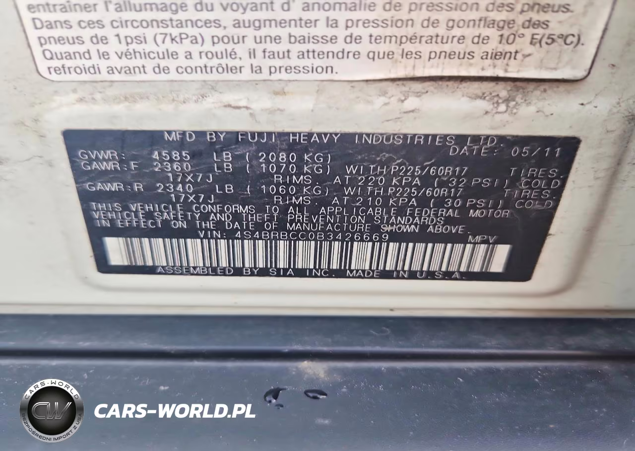 2011 Subaru Outback 2.5I Premium VIN:4S4BRBCC0B3426669 - 13