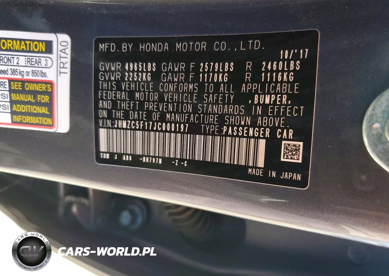 2018 Honda Clarity VIN:JHMZC5F17JC000197 - 12