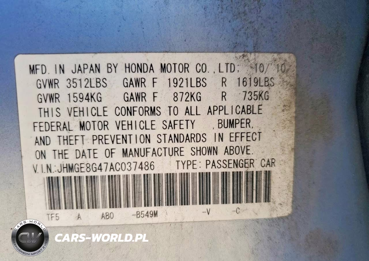 2010 Honda Fit Sport VIN:JHMGE8G47AC037486 - 13