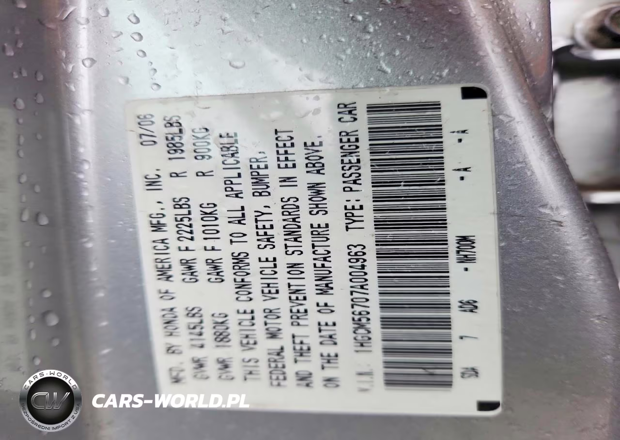 2007 Honda Accord Ex VIN:1HGCM56707A004963 - 12
