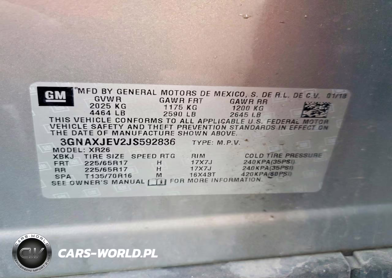 2018 Chev Eqinox VIN:3GNAXJEV2JS592836 - 13