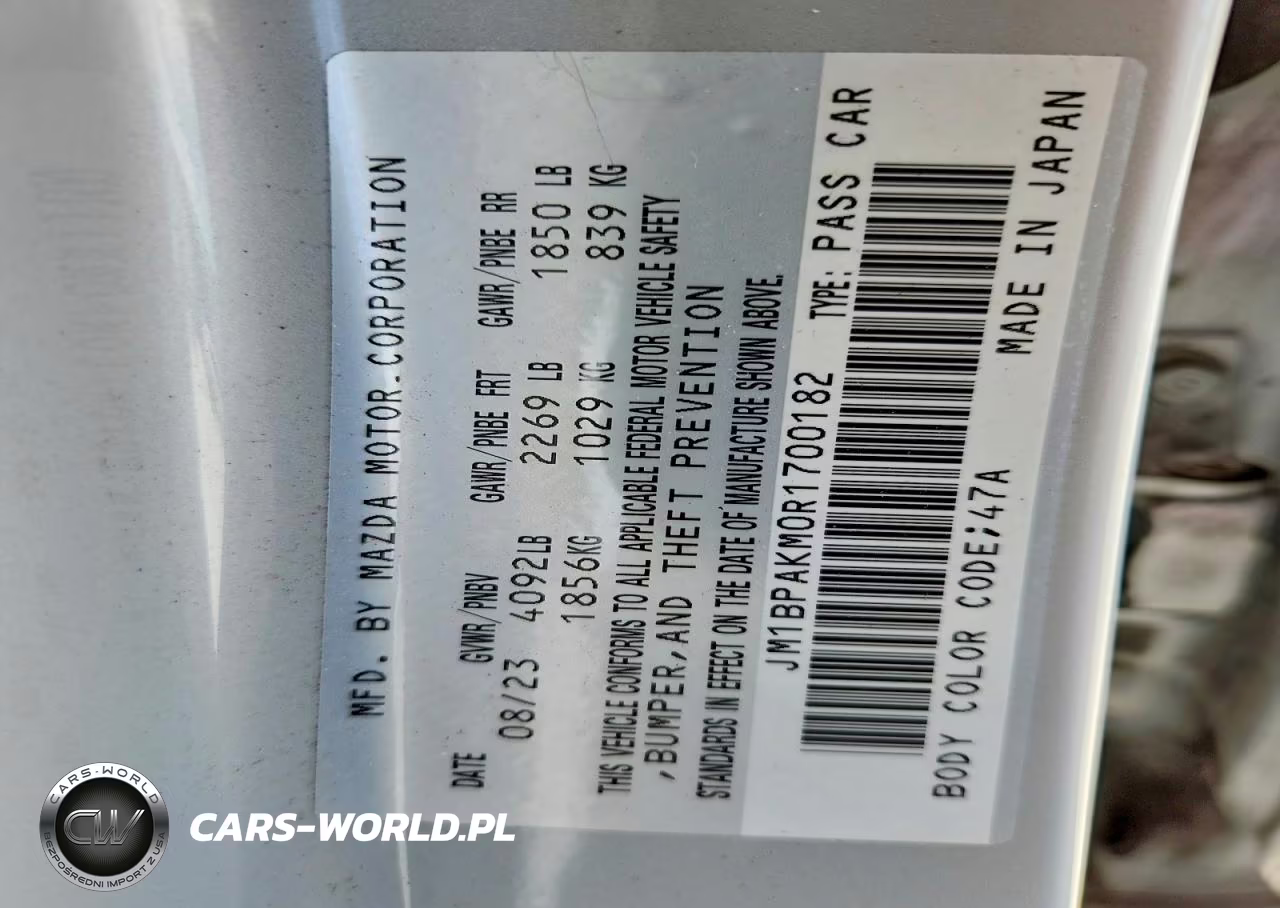 2024 Mazda 3 Select Sport VIN:JM1BPAKM0R1700182 - 12