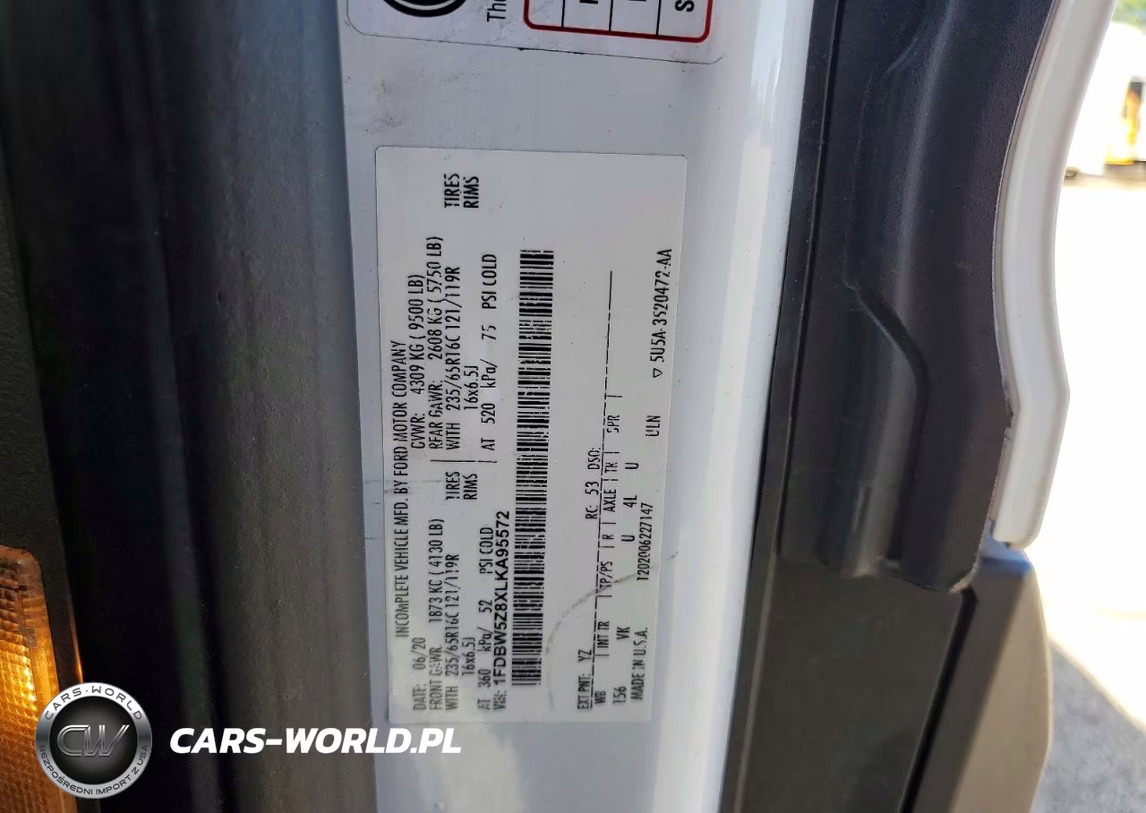 2020 Ford Transit Delivery Truck VIN:1FDBW5Z8XLKA95572 - 12