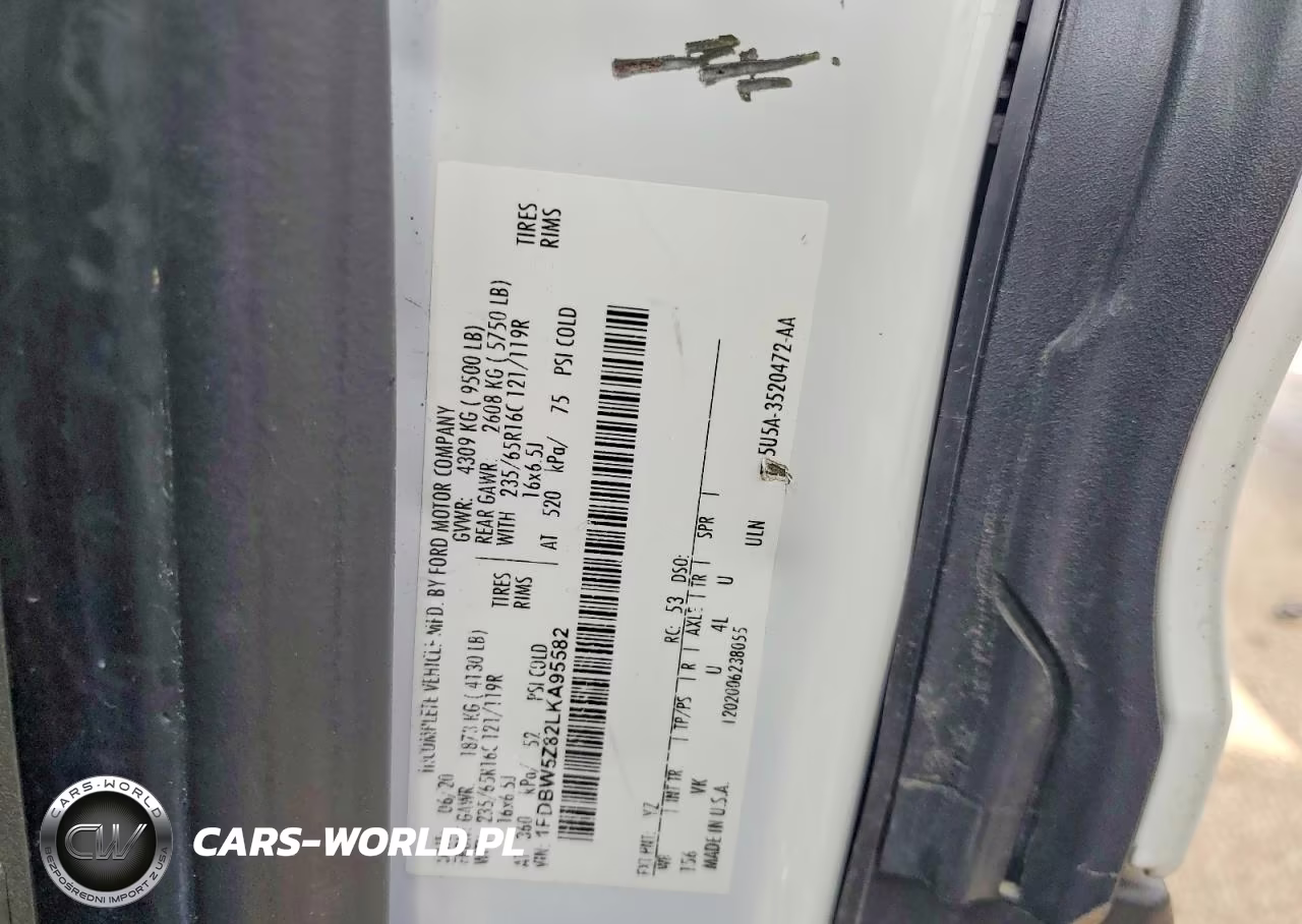 2020 Ford Transit Delivery Truck VIN:1FDBW5Z82LKA95582 - 12